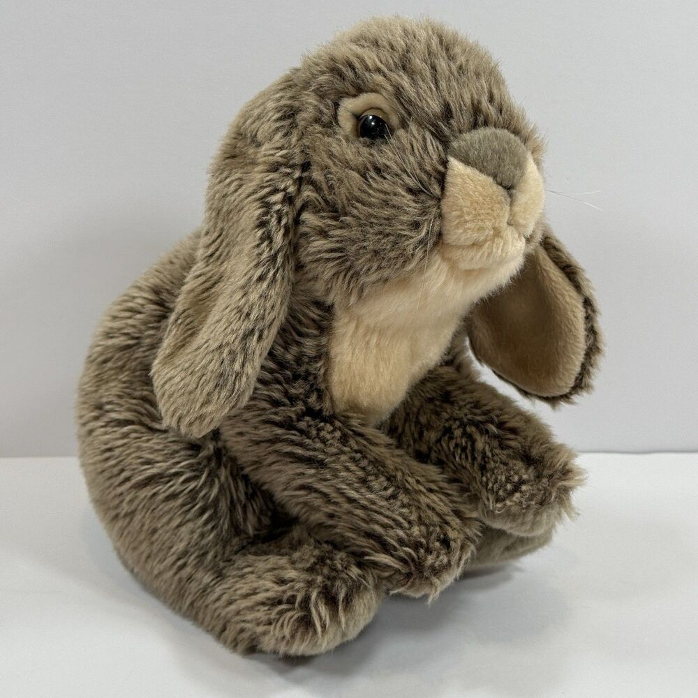 Toys R Us Tan Brown Lop Ear Bunny Rabbit 9" Floppy Plush 2012 Easter Stuffie Toy